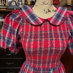 IvyCityCo Evie Dress in Red Plaid Size XS BNWT Puffed Sleeve Pockets